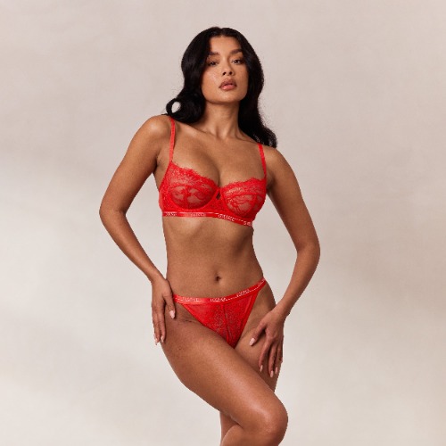 Entice Balcony Bra - Red