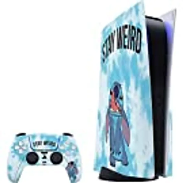 Skinit Decal Gaming Skin Compatible with PS5 Console and Controller - Officially Licensed Disney Stitch Stay Weird Design