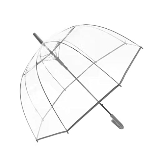 ThreeH Clear Bubble Umbrella Durable Windproof Dome Romantic Rain Umbrella Auto Open Transparent POE Canopy for Weddings,Grey - Grey
