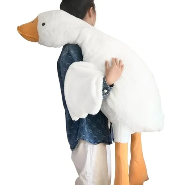 Haengbuk-Goose Stuffed Animal, 35.4in/90cm Giant Sleeping Hugging Pillow, Soft White Swan Plush Toy, Gift for Kids, Friends or Family - 35.4in/90cm