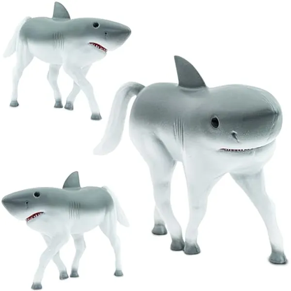Randimals Animal Figurine Toy Horse & Shark Hybrid Realistic Animal Toys - Unique Mix of Safari Toys & Farm Animals Small Figurines - Hork Mini Animal Figures for Kids & Kidults - Hork