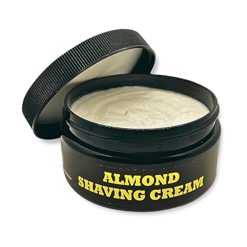 Almond Shaving Cream Men, Smooth and Hydrating Shave Cream, Moisturizing Shaving Formula for Men, Almond Infused Shave Gel for Smooth Beard, Scented Shave Cream for Sensitive Skin, (212g/7.5oz)