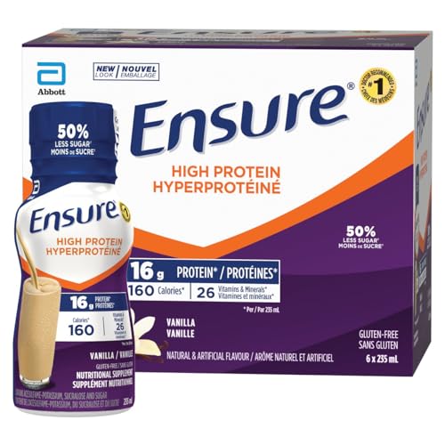 Ensure High Protein 16 g, Nutritional Supplement Protein Shakes, Ready To Drink, Vanilla, 6 x 235-mL Bottles - Drink, Vanilla
