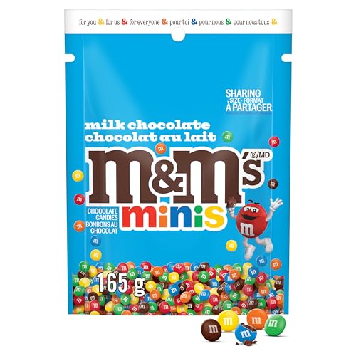 M&M'S, Mini Milk Chocolate Candies, Sharing Bag, 165g - Minis Milk - 165g