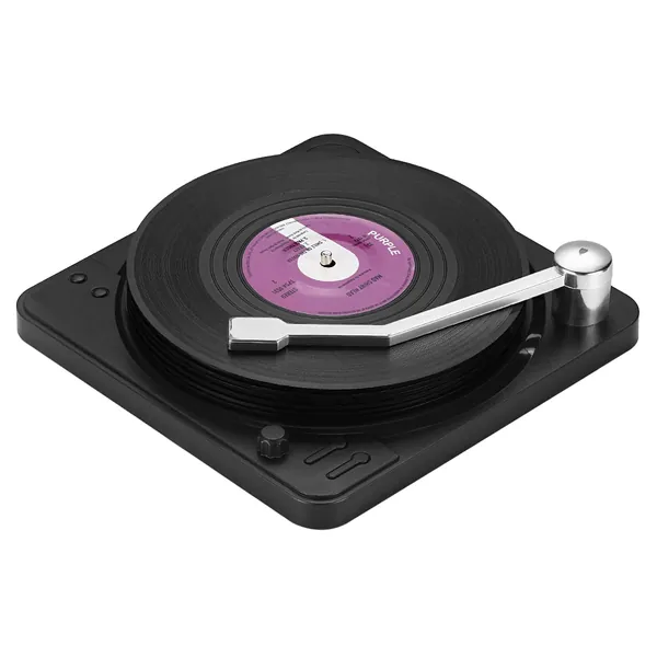 MECOWON Vinyl Record Coasters with Record Player Holder - 6Packs, Cool Coasters for Music Lovers
