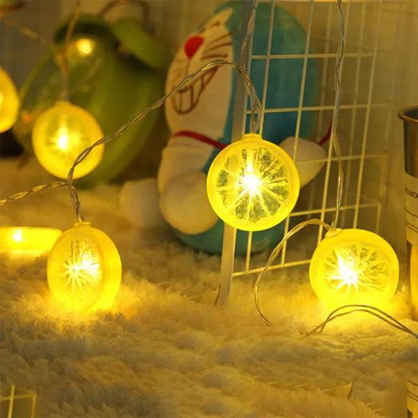 Novelty Lemon Decor Fairy String Lights with 20 LED, Battery Operated Warm Twinkle Christmas String Lights for Kitchen,Party,Wedding,Festival,Home Decorations,13ft/4m (Provide Two Extra Lemon Slices)