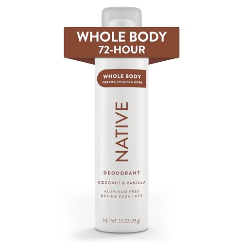 Native Whole Body Deodorant Spray Contains Naturally Derived Ingredients, Deodorant for Women & Men | 72 Hour Odor Protection, Aluminum Free with Coconut Oil and Shea Butter | Coconut & Vanilla - Coconut & Vanilla