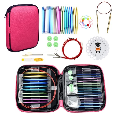 Looen 37pcs Aluminum Circular Knitting Needles Set