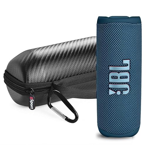 JBL FLIP 6 Waterproof Portable Speaker Bundle with gSport Carbon Fiber Case (Blue) - Blue