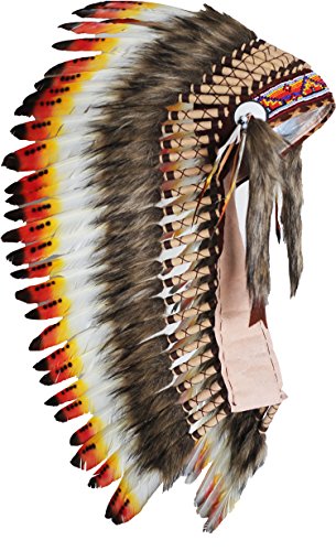 Medium Swan Feather Headdress | Native American Indian Inspired (36 inch Long)