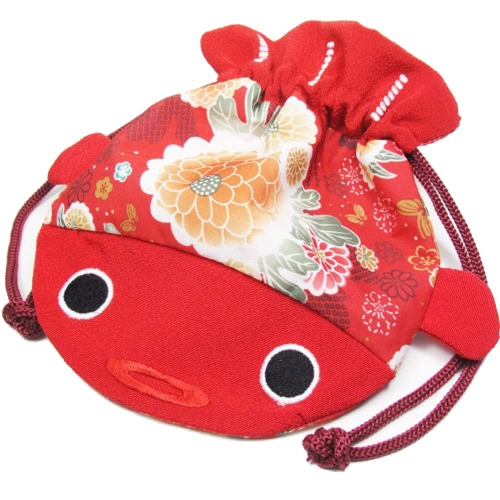 DAISO Japanese Kimono Fabric Cosmetic Goldfish Small Purse