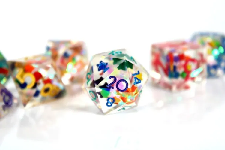 cute rainbow dice