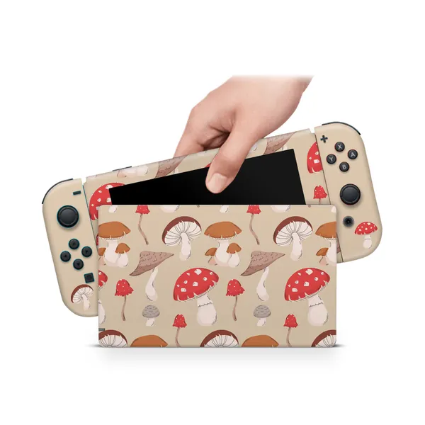 Mushrooms Nintendo Switch Skin Decal For Console Joy-Con