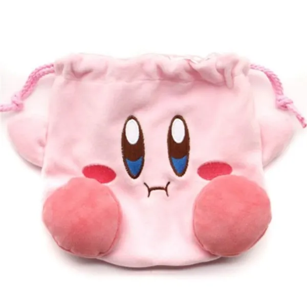 Lopbraa Star Plush Pink Drawstring Plushie Kawaii Bag Travel Purse Makeup Cosmetic Storage Bags Organizer (Style One)