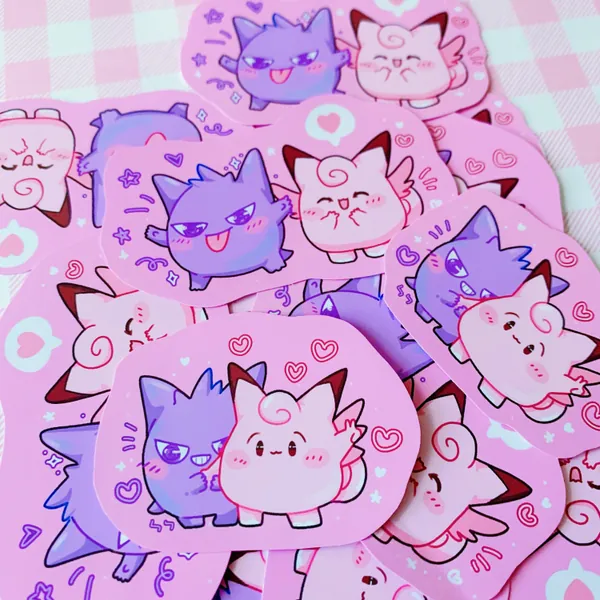 Poke Kawaii Cute Besties Sticker Set! Valentine Couple Gift