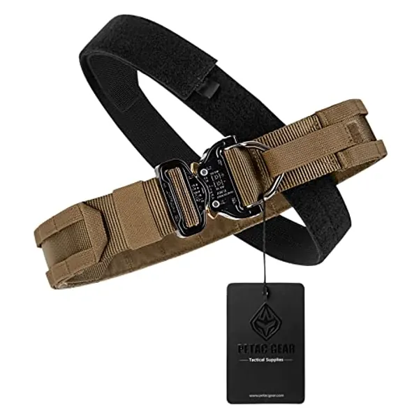 PETAC GEAR Tactical Battle Belt with Cobra Buckle D-Ring | Military Heavy Duty Rigger Gun Belts | Inner Outer Molle Belt.
