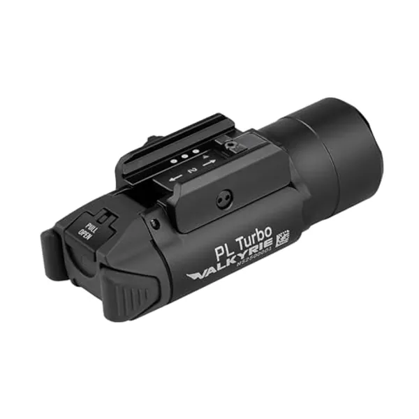 OLIGHT PL Turbo Weaponlight, 800-Lumen 515 Meters Long-Range Tactical Flashlight, 66,300 High Candela Compact Rail-Mounted Light with Strobe Function and Rail Locating Keys, Fits Picatinny and GL Rail