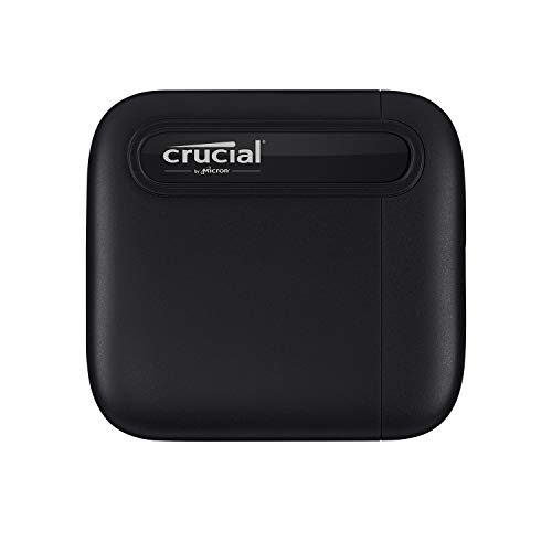 Crucial X6 2TB Portable SSD - Up to 800MB/s - PC and Mac - USB 3.2 USB-C External Solid State Drive - CT2000X6SSD9, Black - 2TB