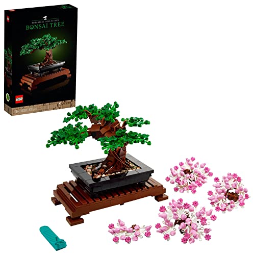 LEGO 10281 Icons Bonsai Tree Set for Adults, Plants Home Décor Set with Flowers, DIY Projects, Relaxing Creative Activity, Mother's Day Treat, Gifts for Women, Men, Her & Him, Botanical Collection - Bonsai