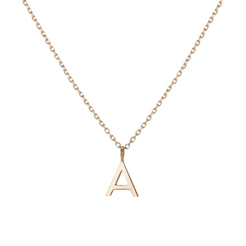 Classic Gold Letter Necklace | 14k / Yellow / K