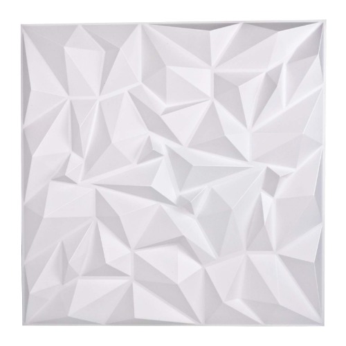 TroyStudio Acoustic Sound Diffuser Panels - 19.7 X 19.7 X 1 inches Pack of 12 PVC Wall Art Panels, Studio Diffuse Treatment Tiles Diffusor Panels for Wall & Ceiling Decor (Clutter, White)