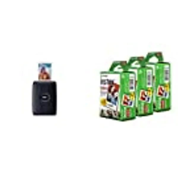 Fujifilm Instax Mini Link 2 Smartphone Printer Space Blue Bundle with Instax Mini Film (60 Exposures)