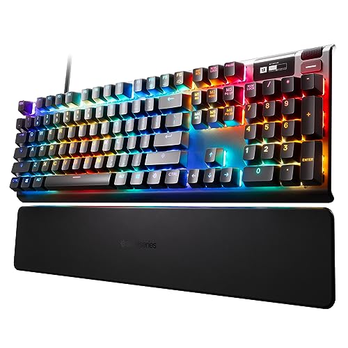 SteelSeries Apex Pro HyperMagnetic Gaming Keyboard — Adjustable Actuation — OLED Screen — RGB – USB Passthrough​ - Apex Pro - Wired