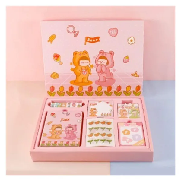 Cute  Notebook Journal Papier Set Kawaii Grid Diary Journal Agenda Planner Notebook Memo Notepad Supplies (Color : G)