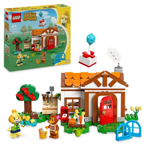 LEGO Animal Crossing Isabelle on Visitor, Toy for Children, Building Kit with 2 Figures of Game Characters Including Fauna