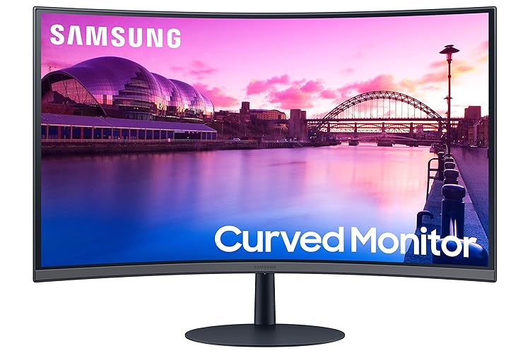 SAMSUNG 27-Inch S39C Series FHD Curved Gaming Monitor, 75Hz, AMD FreeSync, Game Mode, Advanced Eye Comfort, Frameless Display, Built in Speakers, Slim Metal Stand, LS27C392EANXGO, 2023, Black - 27-inch - 2023 refresh