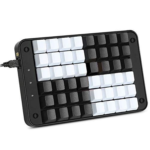 Koolertron One Handed Programmable Mechanical Keyboard with OEM Gateron Red Switch,All 48 Programmable Keys Tools Keypad,8 Macro Keys, PBT Keycaps.[SMKD72-A] - 48 Keyboard /Gateron Red Switch
