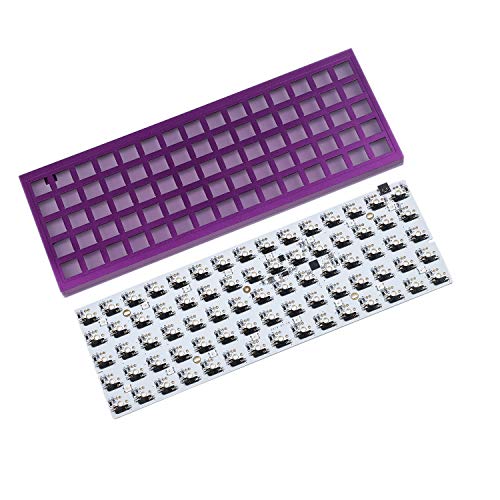 YMDK Idobao x ID75 75 Keys Ortholinear Layout VIA Anodized Aluminum Case Plate hot-swappable Hot Swap Type C PCB Mechanical Keyboard Kit (Purple) - Purple