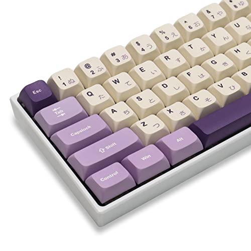 AHHC PBT Japanese Keycaps - Ocean Custom , 123 Keys XVX Profile Keycaps Full Set, for Cherry Gateron MX Switches Mechanical Keyboard (Purple) - Purple