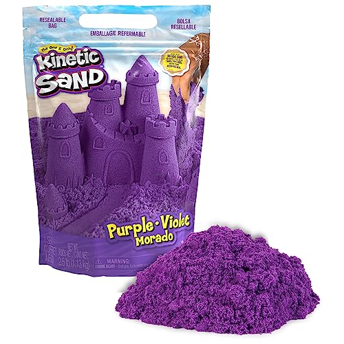 Kinetic Sand, 2.5lbs Purple Play Sand, Moldable Sensory Toys for Kids, Resealable Bag, Ages 3+ - New Purple 2.5lb