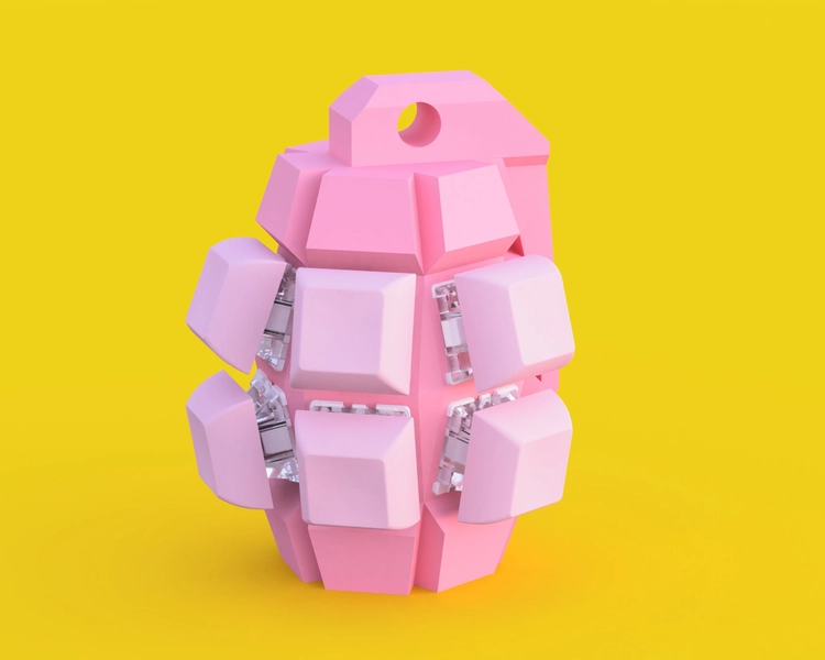Pink Mechanical 10 Key Grenade Fidget