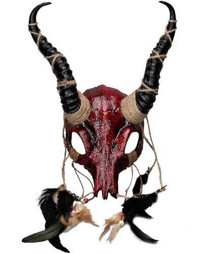 Wendigo Animal Skull - Crimson Red Antelope Goat