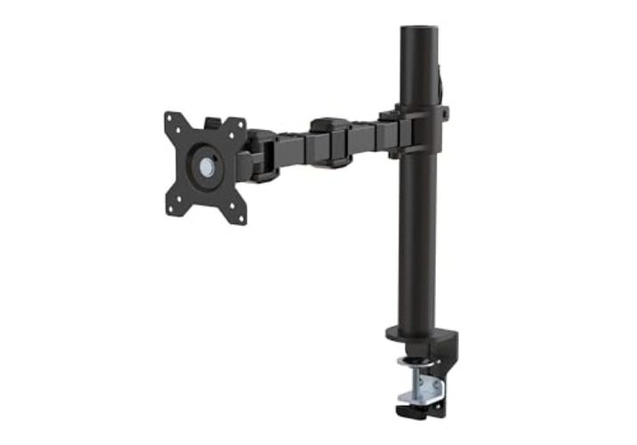 Amazon Basics Single Computer Monitor Stand Height Adjustable Desk Arm Mount, Steel, 30 inches, Black