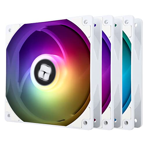 Thermalright TL-C12CW-S X3 CPU Fan 120mm White ARGB Case Cooler Fan, up to 1550RPM Cooling Fan，4pin PWM Silent Computer Fan with S-FDB Bearing Included - TL-C12CW-S X3