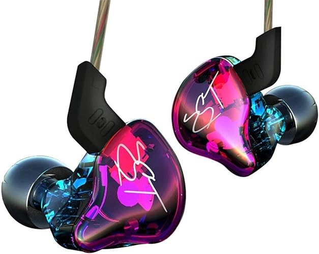 KZ ZST in Ear Monitor Headphone Hybrid Banlance Armature with Dynamic in-Ear Earphone 1BA+1DD Wired Earbuds HiFi Headset - Purple - without Mic