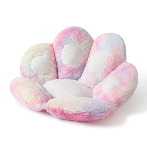 Ditucu Cat Paw Cushion Comfy Kawaii Chair Cushion 27.5 x 23.6 inch Bear Paw Lazy Sofa Office Floor Pillow Cute Plush Seat Pad for Gaming Chair for Bedroom Decor Colorful - Colorful Small (Pack of 1)