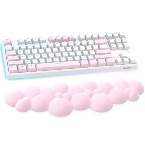 Gaming Keyboard Wrist Rest Pad,Memory Foam Keyboard Palm Rest, Ergonomic Hand Rest,Wrist Rest for Computer Keyboard,Laptop,Mac,Lightweight for Easy Typing Pain Relief-Pink - Pink