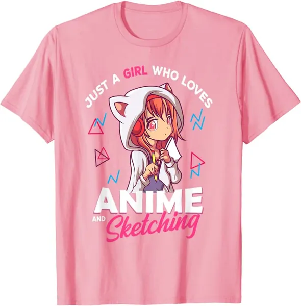 Just A Girl Who Loves Anime and Sketching Otaku Anime Merch T-Shirt
