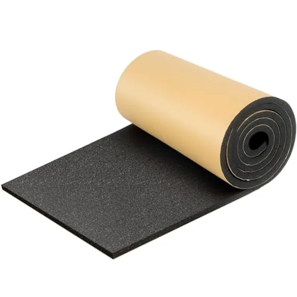 Kaqiluo High Density Self-Adhesive Sound Insulation Acoustic Closed Cell Foam, 0.4" x 12" x71", 10mm Thick,5.8 sqft Sound Proof Padding, Fire/Water Resistant Acoustic Treatment Foam.