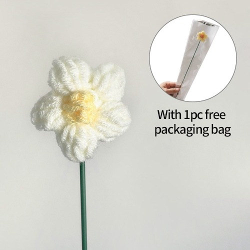 Crochet Flowers - White Daisy + Bag