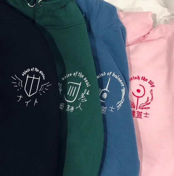 FFXIV Tank, Healer, & DPS Class Inspired Embroidered Hoodies and Sweatshirt - Minimalistic Aesthetic Clothing