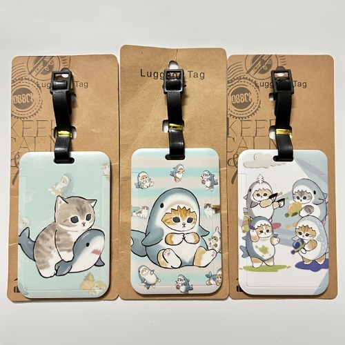 Shark And Cat Creative Travel Luggage Tags, Travel Accessories Luggage Decoration, Cute Luggage Tags
