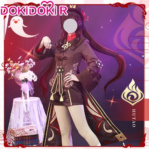 DokiDoki-R Game Genshin Impact  Costume Hutao Cosplay Hu Tao Cosplay Halloween | L