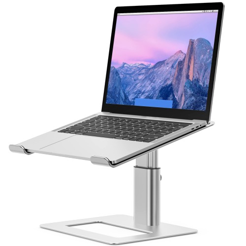 BESIGN Aluminum Laptop Stand, Ergonomic Adjustable Notebook Stand, Riser Holder Computer Stand Compatible with Air, Pro, Dell, HP, Lenovo More 10-15.6" Laptops (Silver) - Silver