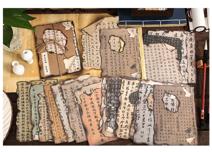 24pcs scrapbook paper, junk journal kit, scrapbook kit, vintage journal| A5 Chinese poem background paper, AL795-1