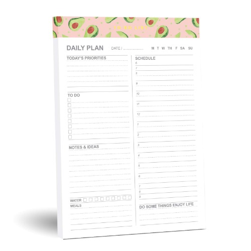 Daily to Do List Notepad with 52 Undated Tear-Off Planning Sheets,5.8"×8.2" Magnetic Planner Checklist Organizing Memo Pad for Reminders,Shopping List,Self-Care Notepad (5.82"x8.26", Avocado)